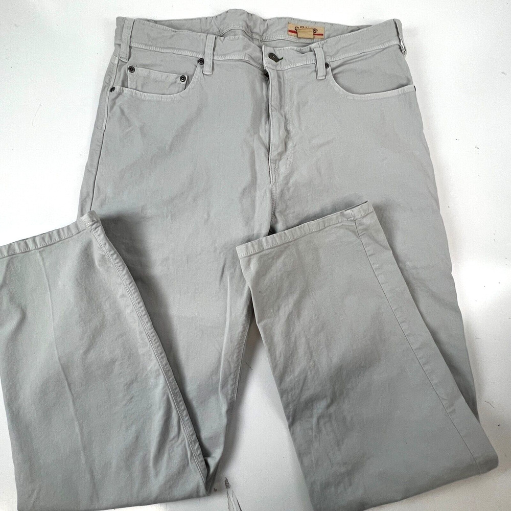 Orvis Straight Jeans Men's Gray Denim‎ Spandex 5-Pocket Regular Fit Cotton 36x32